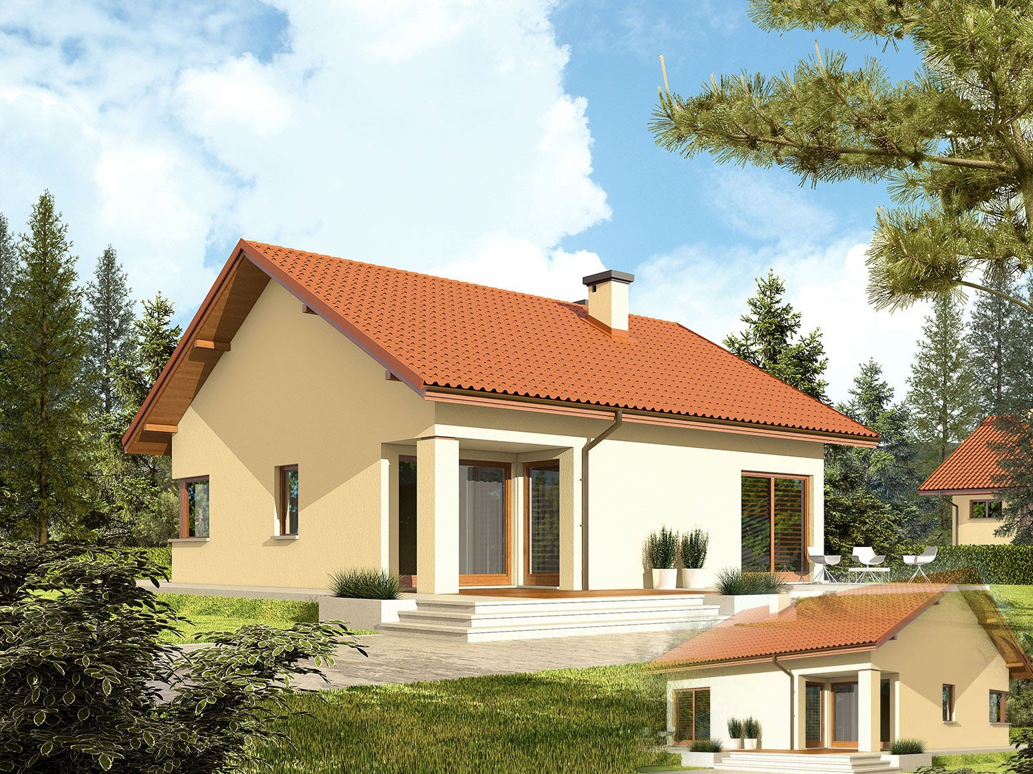 Maison ossature bois kit / plan de maison "TORI III ECONOMIC WA" 80 m2 RT 2020