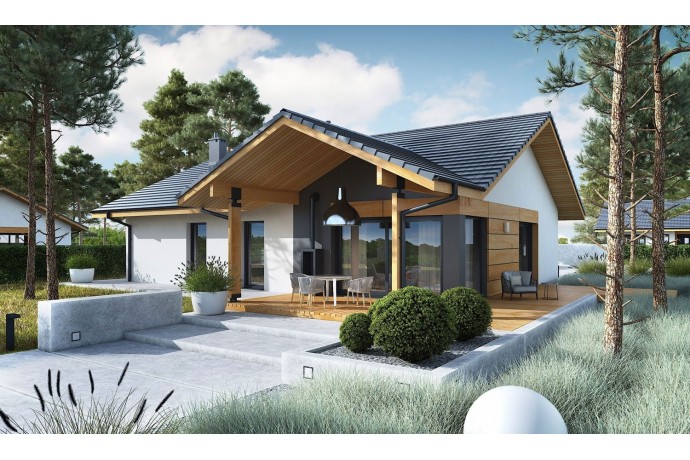 Maison en bois kit à ossature bois, isolation extérieur RE 2020 / Plan de maison moderne MINI 4W II 130 M² 3/5 chambres