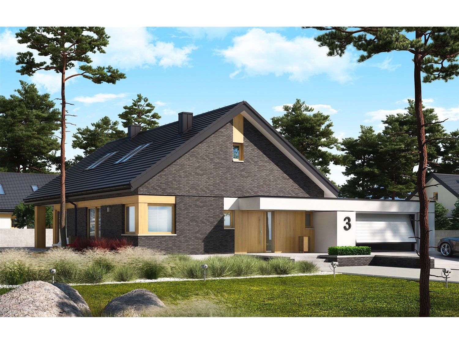 Maison ossature bois, isolation par l'extérieur RT 2020 KIT "DANIEL II
