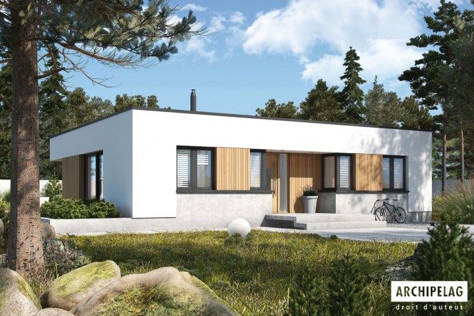 Dossier permis de construire pour Maison ossature bois kit "MINI 4 MODERN ENERGO" 120 m²  + Étude RE2020