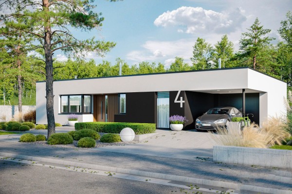 Maison ossature bois kit "MINI 4 MODERN" 125 m² + garage...
