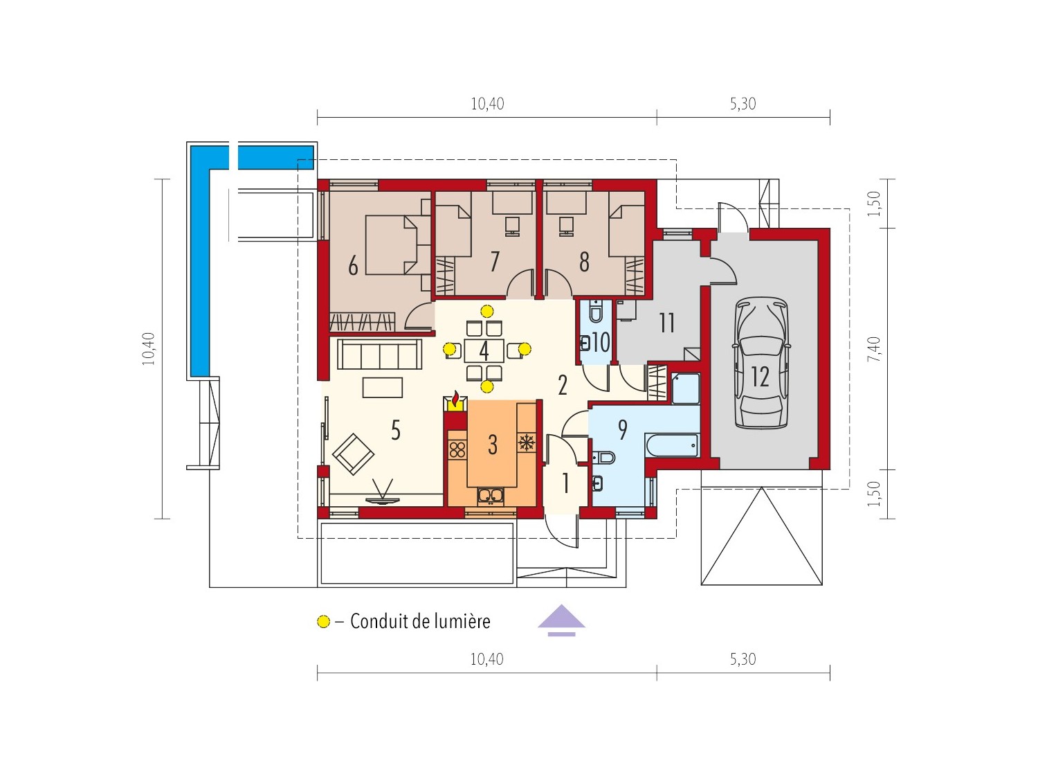 Maison en bois, kit ossature bois / plan "ANABELA G1" 97 m² / Permis de construire RT 2012