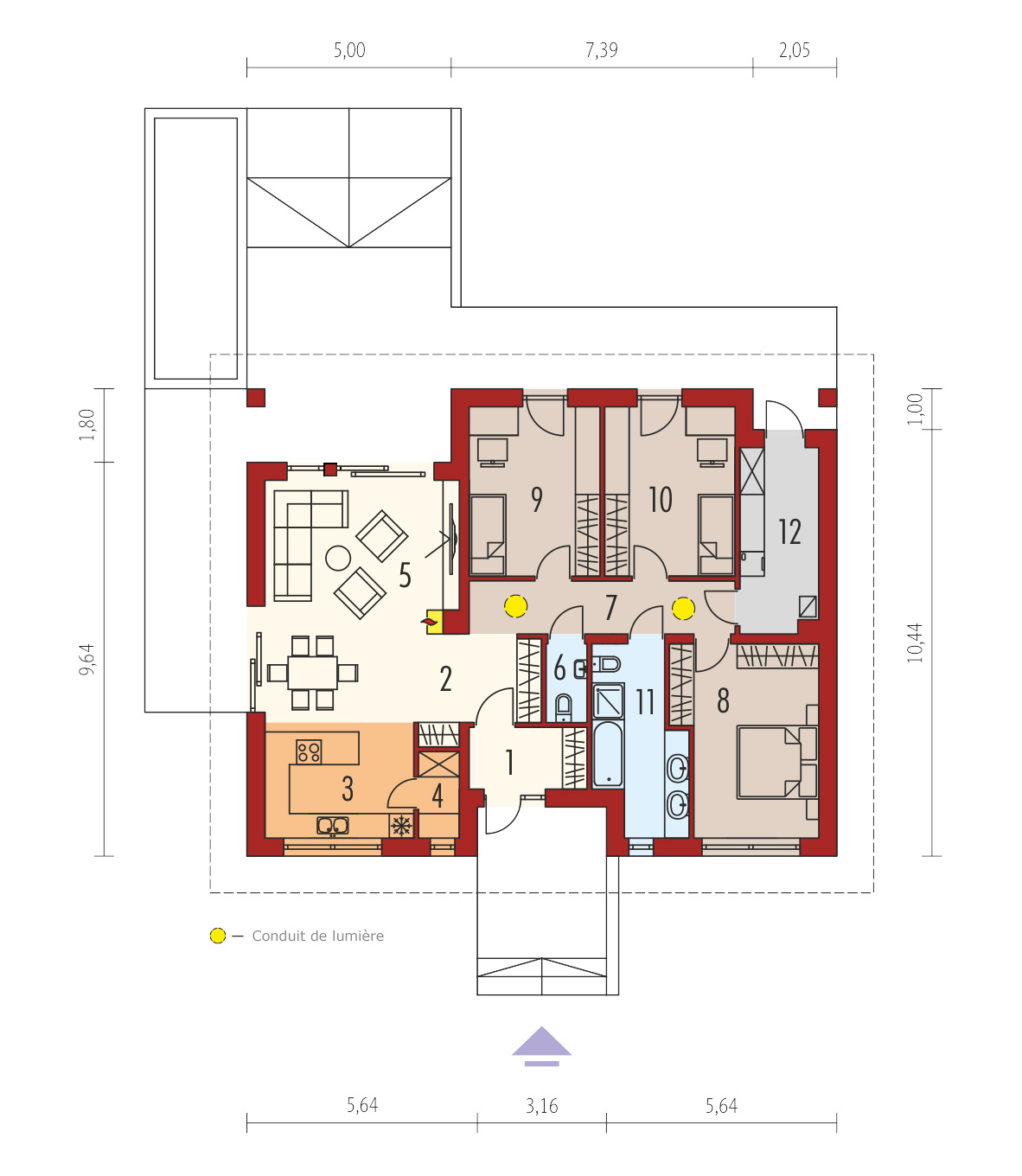 PLAN DE MAISON PLAIN-PIED MINI 4 3 CHAMBRES